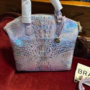Brahmin Violet Wonderland Leather Satchel